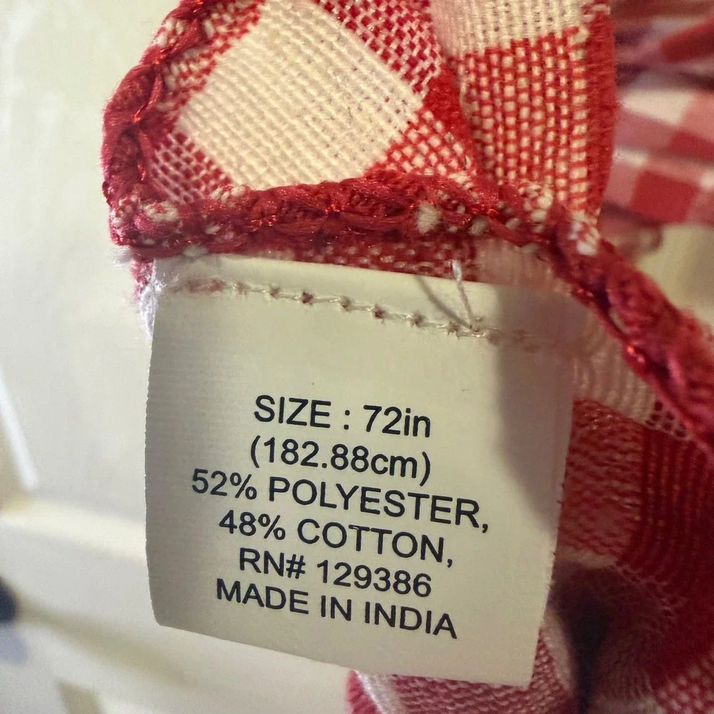 Hobby Lobby Red White Gingham Ruffled Fabric Garland 72 Inch Christmas Farmhouse